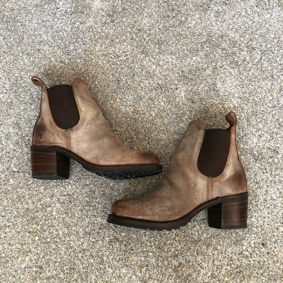 Frye Shoes - Frye Chocolate Waxed Vintage Suede Sabrina Chelsea Boots